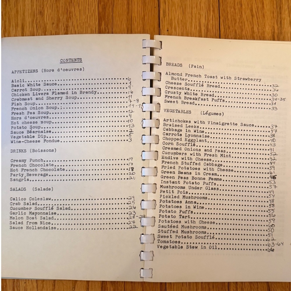Vtg 1975 Bon Appetit French II Class Kzoo Mi Cookbook Spiral Bound Recipes Retro - Picture 3 of 7